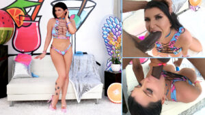 Romi Rain devours a huge dick with her mouth and big tits eagerly