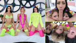 Kiarra Kai e le sue amiche condividono con entusiasmo un enorme cazzo grasso insieme