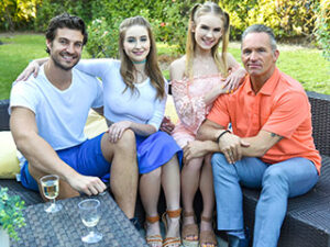 Natalie and Laney get their pussies fucked and swapped in a dirty daughter party