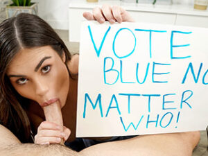 Veronica usa le sue abilità sexy e sporche per convincere il fratello a votare per il partito democratico e farsi scopare duramente