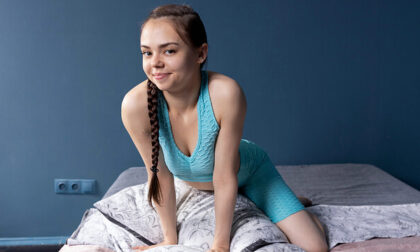 Mia Grandy has long hair that creates braids you'll want to pull from behind