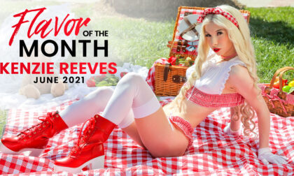 Lovely little piece Kenzie Reeves acts out her picnic masturbation fantasy then goes inside for a bald pussy pounding