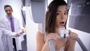 Dharma Jones gets a deep throat sucking treatment from her dirty dentist