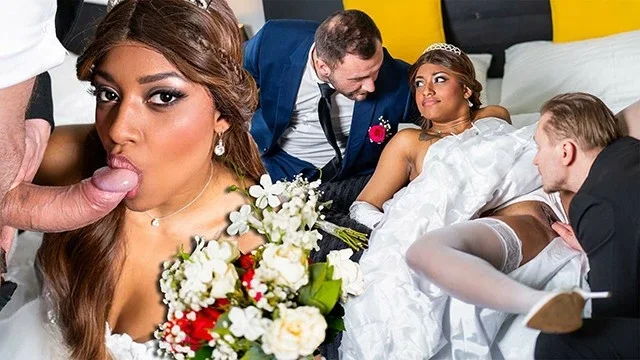 Bride Vicky Menage Sucks Cock and Rides Stanley in a Wedding Roleplay