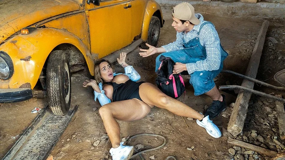 Aubrey Black Leva o Pau de John Willson de Quatro ao Ar Livre