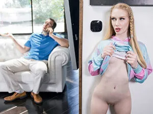 A jovem de dezenove anos fica nua e seduz o velho com seu corpo firme e sua bucetinha pequena