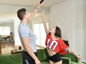 Gianna gets naked and fucked hard in a dirty game of sex and sports where she loses her clothes and gets pounded by a huge cock